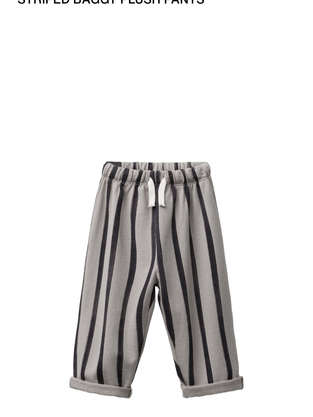 Zara Gray Striped Plush Jogger Pants